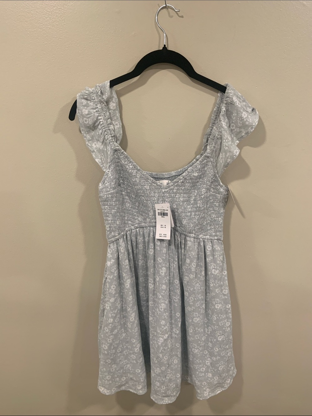 Hollister Light Blue Smocked Top